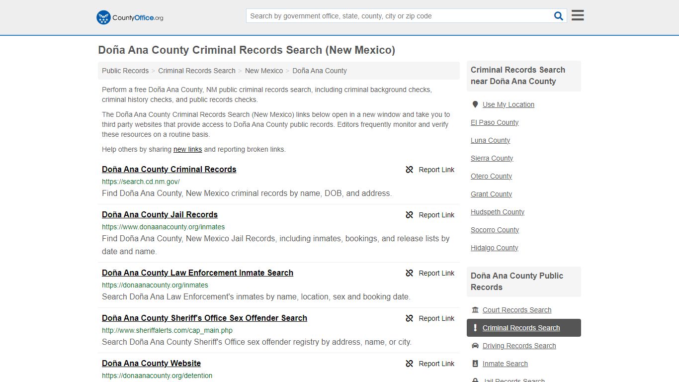 Doña Ana County Criminal Records Search (New Mexico) - County Office