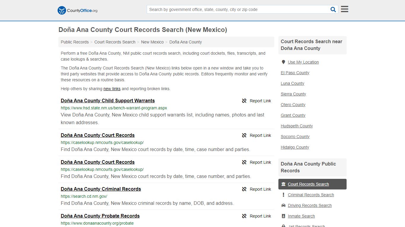 Court Records Search - Doña Ana County, NM (Adoptions, Criminal, Child ...