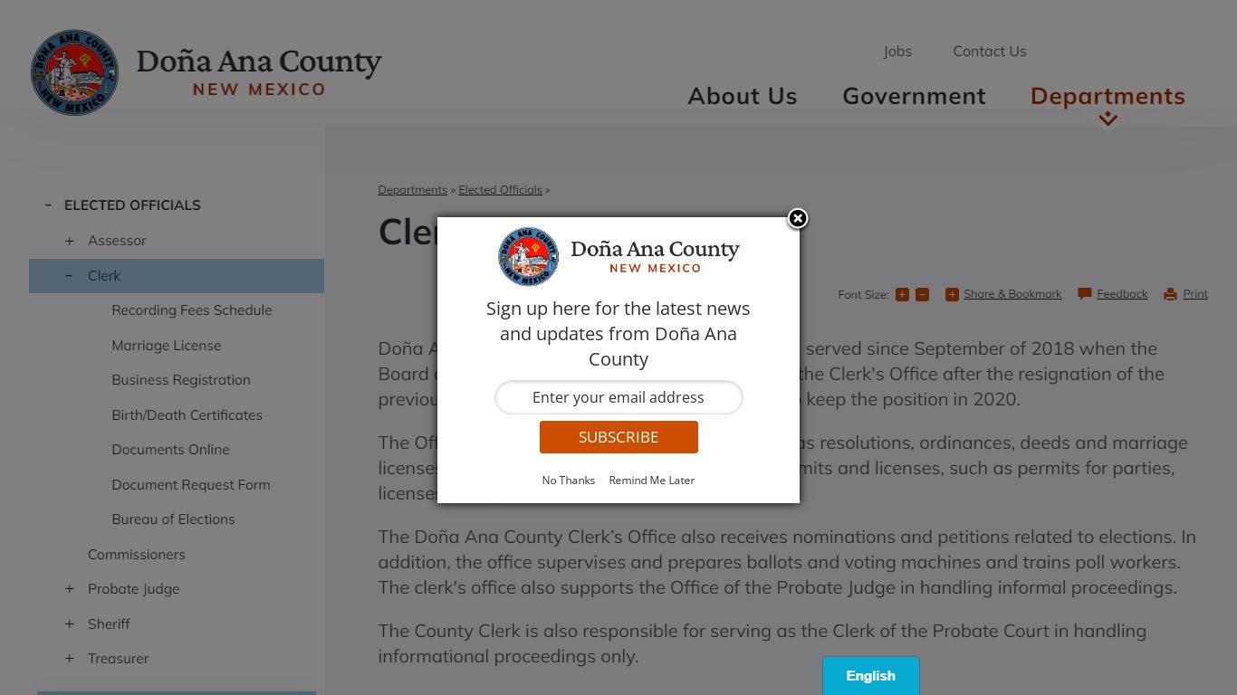 Clerk | Doña Ana County, NM